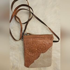Montana West Leather & Fur Embossed Crossbody Bag, Small & Hands Free